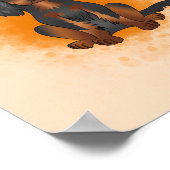 Black and Tan Cavalier King Charles auf Orange Poster (Ecke)