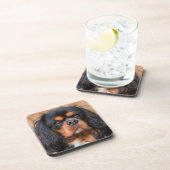 Black and Tan Cavalier King Charles Spaniel Dog Getränkeuntersetzer (Rechte Seite)