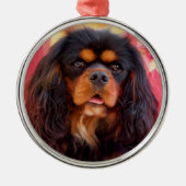 Black and Tan Cavalier King Charles Spaniel Dog Ornament Aus Metall (Vorne)