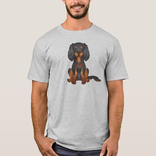 Black and Tan Cavalier King Charles Spaniel Dog T-Shirt (Vorderseite)