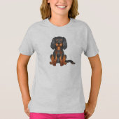 Black and Tan Cavalier King Charles Spaniel Dog T-Shirt (Vorderseite)