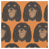 Black and Tan Cavalier King Charles Spaniel Fabric Stoff (Nahaufnahme)