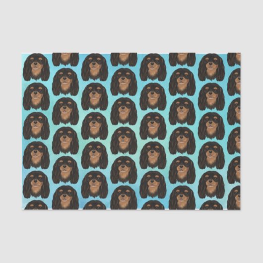 Black and Tan Cavalier King Charles Spaniel Gesche Seidenpapier (Vorderseite)