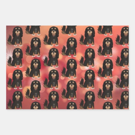 Black and Tan Cavalier King Charles Spaniel Geschenkpapier Set (Vorderseite 2)