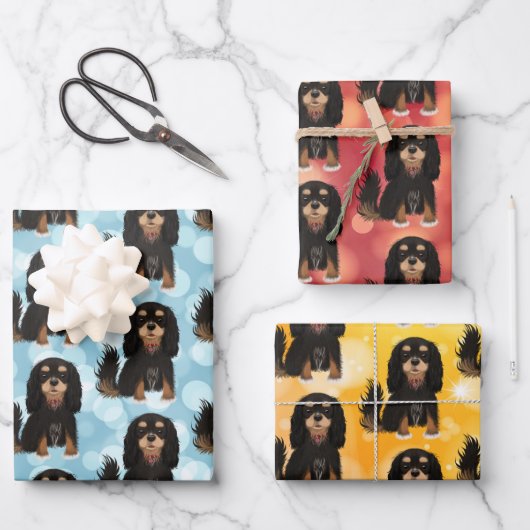 Black and Tan Cavalier King Charles Spaniel   Geschenkpapier Set (Vorderseite)