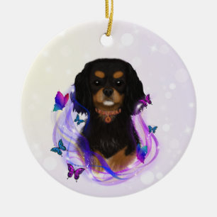 Black and Tan Cavalier King Charles Spaniel Keramik Ornament