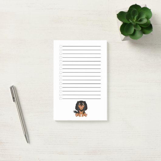 Black and Tan Cavalier King Charles Spaniel Post-it Klebezettel (Büro)