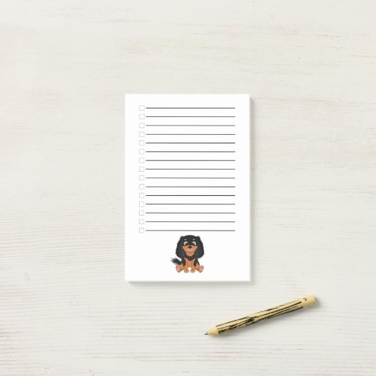 Black and Tan Cavalier King Charles Spaniel Post-it Klebezettel (Auf Schreibtisch)