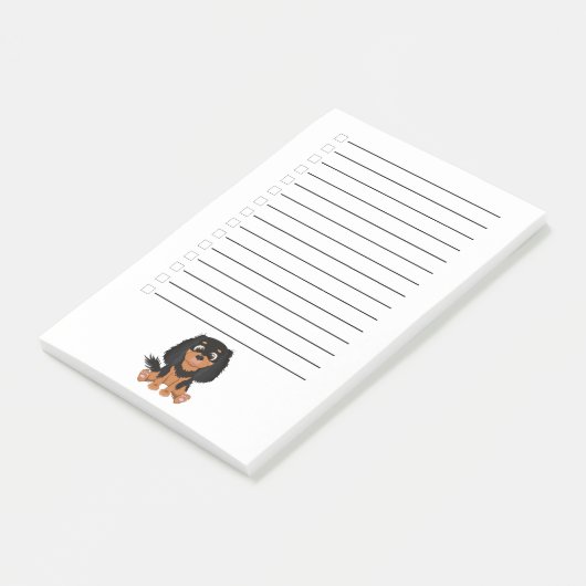 Black and Tan Cavalier King Charles Spaniel     Post-it Klebezettel (angewinkelt)