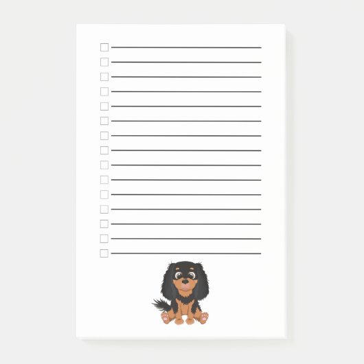 Black and Tan Cavalier King Charles Spaniel     Post-it Klebezettel (Vorderseite)