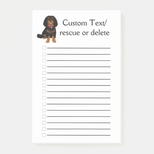 Black and Tan Cavalier King Charles Spaniel  Post-it Klebezettel (Vorderseite)