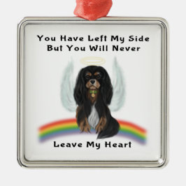 Black and Tan Cavalier Pet Loss Ohrts Ornament Aus Metall