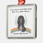 Black and Tan Cavalier Pet Loss Ohrts Ornament Aus Metall (Links)