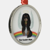 Black and Tan Cavalier Pet Loss Ornament Aus Metall (Rechts)