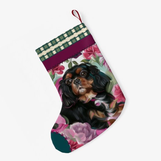 Black and Tan Cavalier Weihnachtszeit Strumpf Scha Kleiner Weihnachtsstrumpf (Rückseite (Hängend))