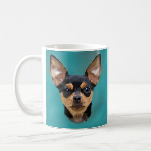 Black and Tan Chihuahua Dog Kaffeetasse (Links)