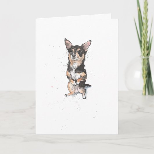 Black and Tan Chihuahua Funny niedlich Hund Geburt Karte (Vorderseite)