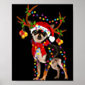 Black And Tan Chihuahua Gorgeous Reindeer Christma Poster (Vorne)