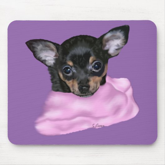 Black and Tan Chihuahua Puppy Mousepad (Vorne)