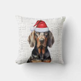 Black and Tan Coonhound Dog Wasserfarbe Weihnachte Kissen