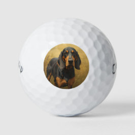 Black and Tan Coonhound Golfball