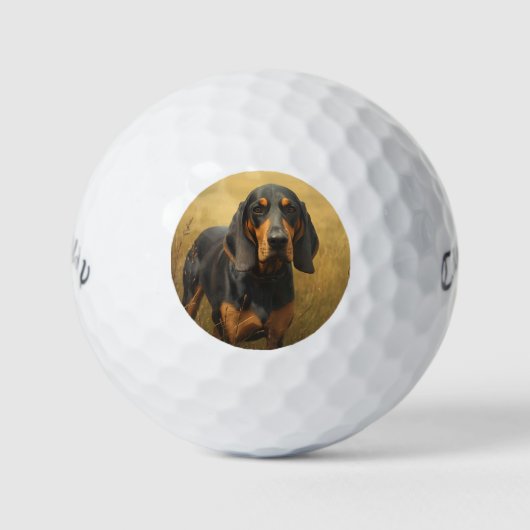 Black and Tan Coonhound Golfball (Vorderseite)