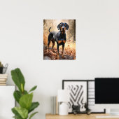 Black and Tan Coonhound Hund Art Print Poster (Heimbüro)
