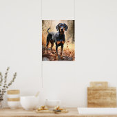 Black and Tan Coonhound Hund Art Print Poster (Küche)