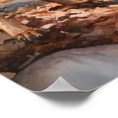 Black and Tan Coonhound Hund Art Print Poster (Ecke)