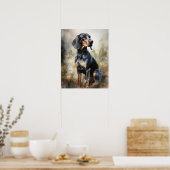 Black and Tan Coonhound Hund Art Print Poster (Küche)