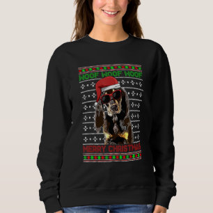 Black and Tan Coonhound Hund Wöden frohe Weihnacht Sweatshirt