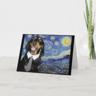 Black and Tan Coonhound in Starry Night, Parody, Karte