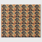 Black and Tan Coonhound - Neues Jahr Geschenkpapier (Flach)