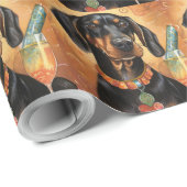 Black and Tan Coonhound - Neues Jahr Geschenkpapier (Rolleneckpunkt)