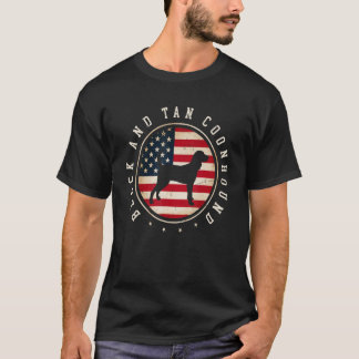Black and Tan Coonhound US-Flagge 4. Juli Hunde Ma T-Shirt