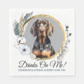 Black and Tan Coonhound Wedding Napkins mit Hunden Serviette (Vorderseite)