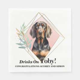 Black and Tan Coonhound Wedding Napkins mit Hunden Serviette