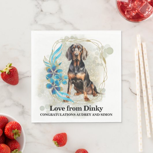 Black and Tan Coonhound Wedding Napkins mit Hunden Serviette (Beispiel)