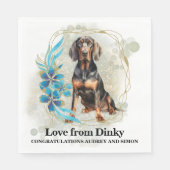 Black and Tan Coonhound Wedding Napkins mit Hunden Serviette (Vorderseite)