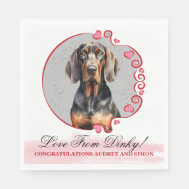 Black and Tan Coonhound Wedding Napkins mit Hunden Serviette