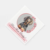 Black and Tan Coonhound Wedding Napkins mit Hunden Serviette (Ecke)