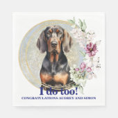 Black and Tan Coonhound Wedding Napkins mit Hunden Serviette (Vorderseite)