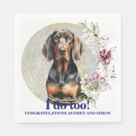 Black and Tan Coonhound Wedding Napkins mit Hunden Serviette