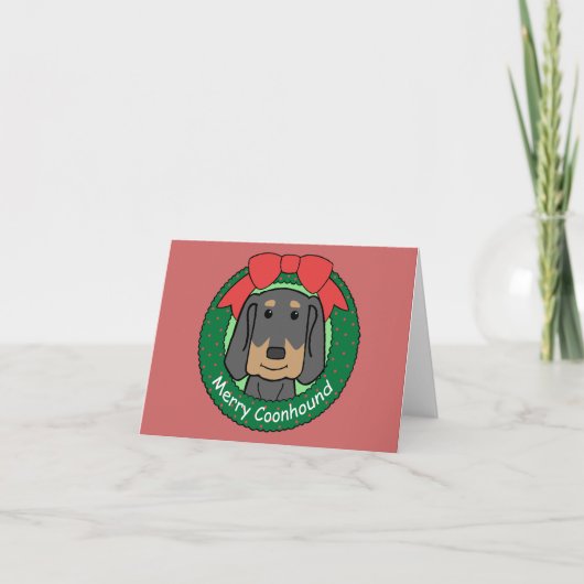 Black and Tan Coonhound Weihnachten (Vorderseite)