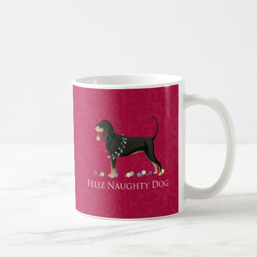 Black and Tan Coonhound Weihnachten Kaffeetasse (Rechts)