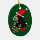 Black and Tan Coonhound Weihnachten Keramik Ornament (Hinten)