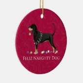 Black and Tan Coonhound Weihnachten Keramikornament (Rechts)