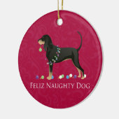 Black and Tan Coonhound Weihnachten Keramikornament (Links)