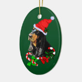 Black and Tan Coonhound Weihnachten Keramikornament (Links)