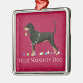 Black and Tan Coonhound Weihnachten Ornament Aus Metall (Links)